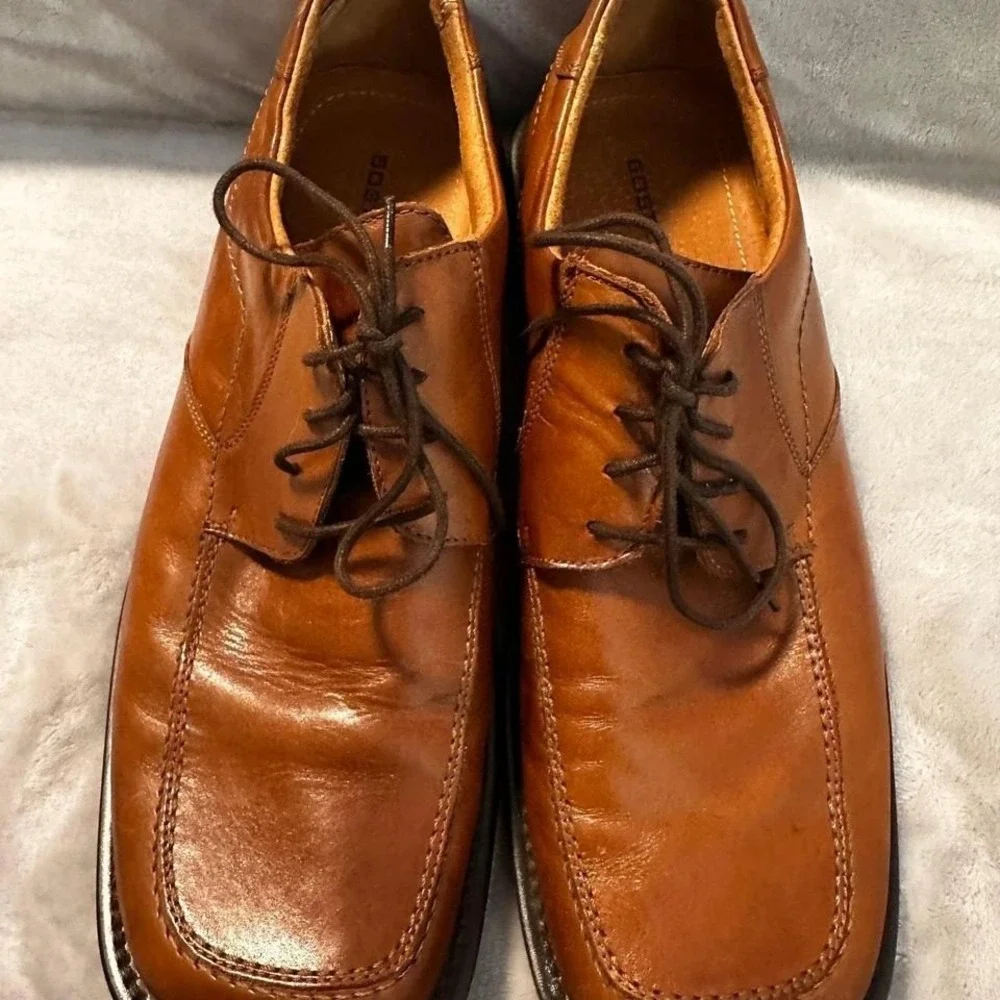 Bostonian Strada Men's Size 10D Brown Italian Leather Oxford Lace-Up Dress Shoes